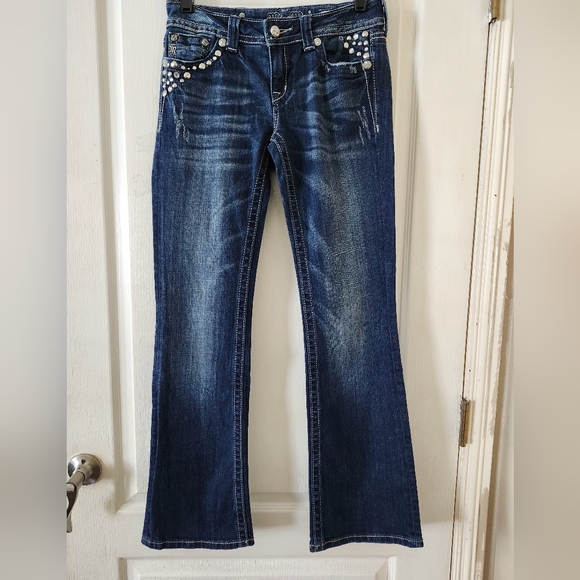 Miss Me Women's Blue Jeans with Studded Details. - Picture 1 of 15